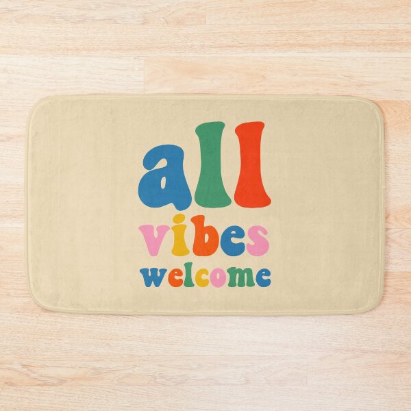Item preview, All Vibes Welcome Colorful Retro Inclusivity Typography  designed and sold by kierkegaard.