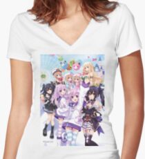 Hyperdimension Neptunia Re;Birth 2 main cast Women's Fitted V-Neck T-Shirt