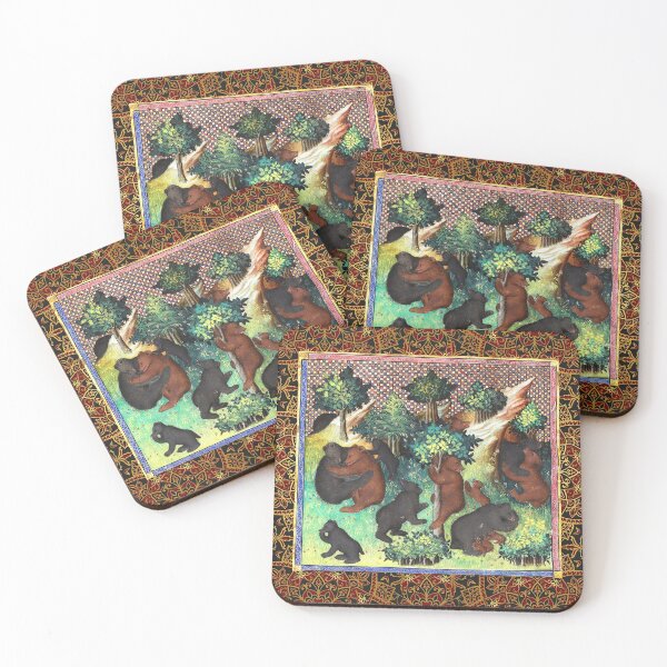 Item preview,  BOOK OF HUNTING ,BEARS IN WOODLAND GREENERY Medieval Miniature designed and sold by BulganLumini.