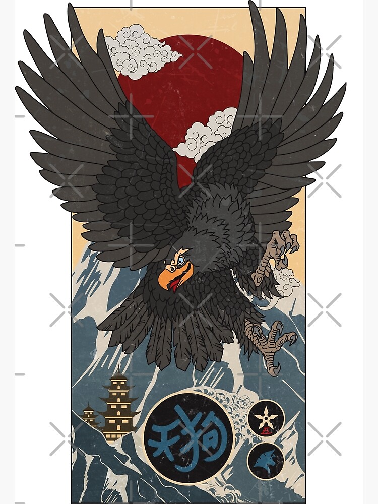 Tengu Eagle Bird Spirit Japanese Traditional Style Poster for Sale by  unihammer