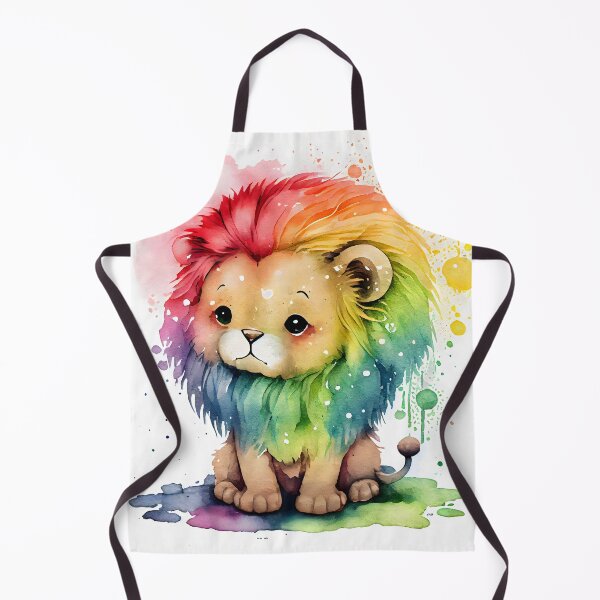 Item preview, Cute Magical Kawaii Lion Happy Pastel Rainbow Colors designed and sold by ClairesPatterns.