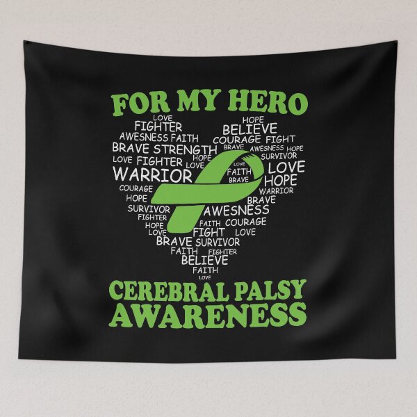 Item preview, For My Hero Cerebral Palsy Awareness Ribbon Heart designed and sold by Adolfo114.