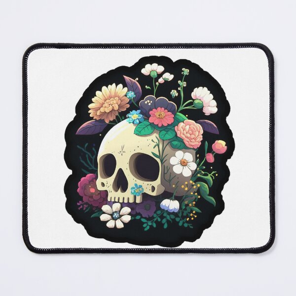 Item preview, Flower Skull, Cartoon Sticker designed and sold by SkullandKitten.