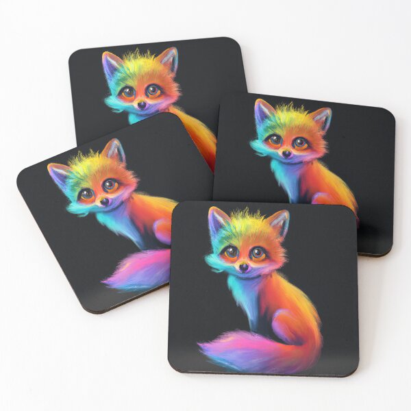 Item preview, Fox Looking Cute with rainbow colors designed and sold by phillipbooth.