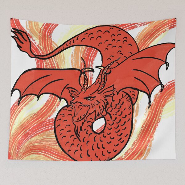 Item preview, Red fire  dragon  designed and sold by LynseysArtShop.