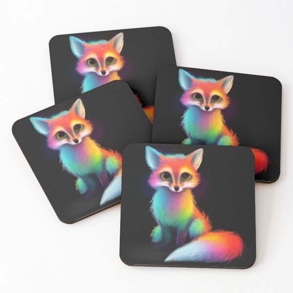 Item preview, Fox Looking Cute with rainbow colors designed and sold by phillipbooth.