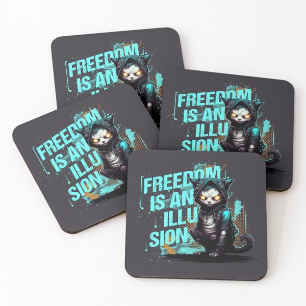 Item preview, Cyberspace Cat Freedom is an Illusion Dark Background designed and sold by Shaani.