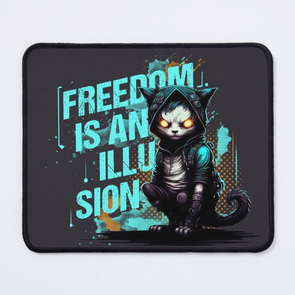 Item preview, Cyberspace Cat Freedom is an Illusion Dark Background designed and sold by Shaani.