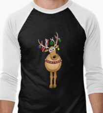 Festive Reindeer Men's Baseball ¾ T-Shirt