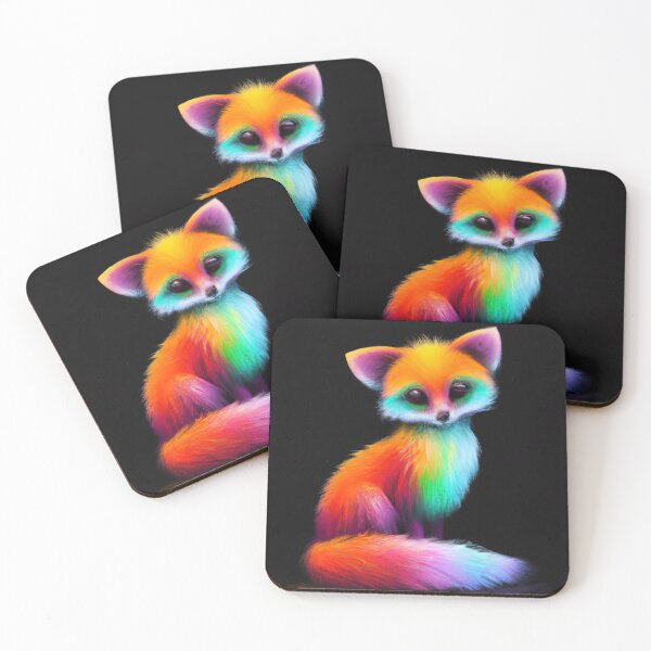 Item preview, Fox Looking Cute with rainbow colors designed and sold by phillipbooth.
