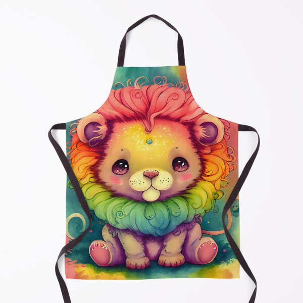 Item preview, Magical Kawaii Cute Lion Happy Pastel Rainbow Colors designed and sold by ClairesPatterns.