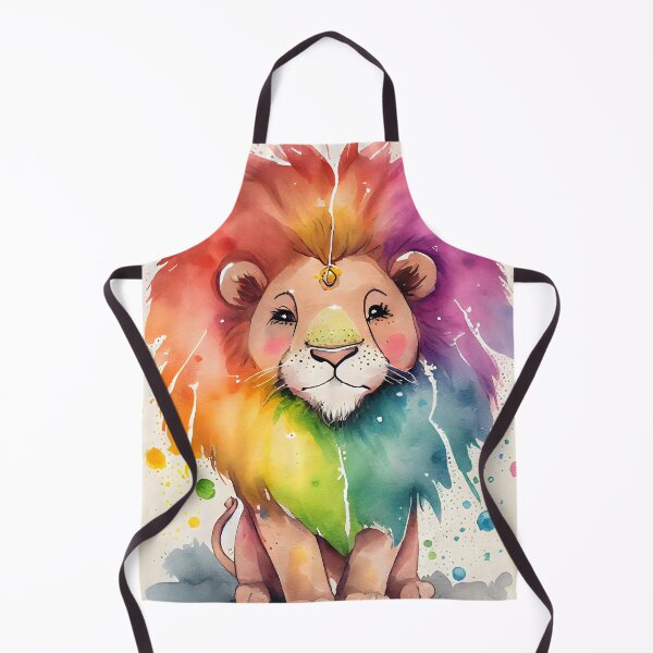 Item preview, Happy Magical Kawaii Cute Lion Bright Rainbow Colors designed and sold by ClairesPatterns.
