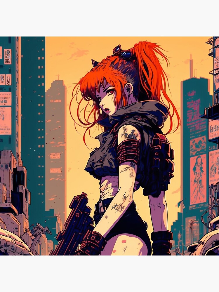Futuristic Cyberpunk Anime Girl NeonLit Resilience in a Dystopian  Metropolis | MUSE AI
