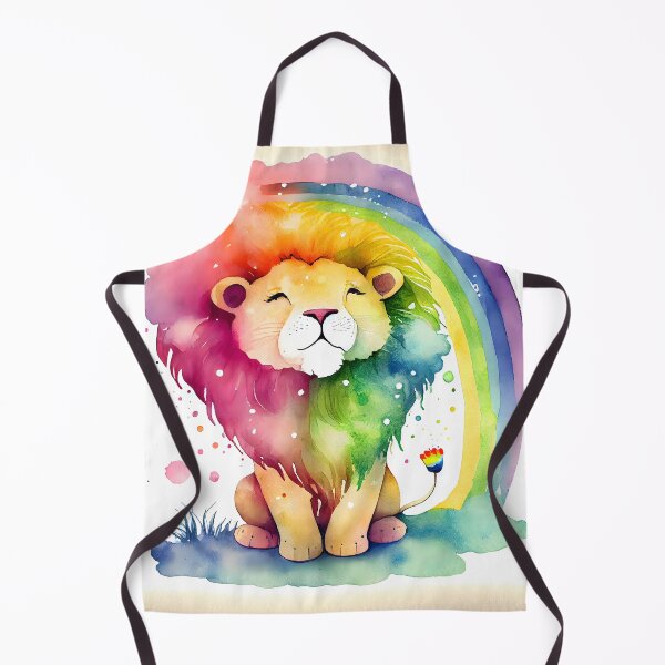 Item preview, Happy Magical Kawaii Cute Rainbow Lion Bright Colors designed and sold by ClairesPatterns.