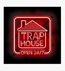 Welcome to the Trap House - red neon 247 - all day / all night Photographic Print