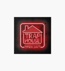 Welcome to the Trap House - red neon 247 - all day / all night Art Board