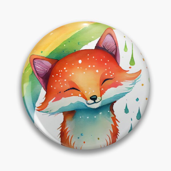 Item preview, Happy Magical Kawaii Cute Rainbow Fox Bright Colors designed and sold by ClairesPatterns.