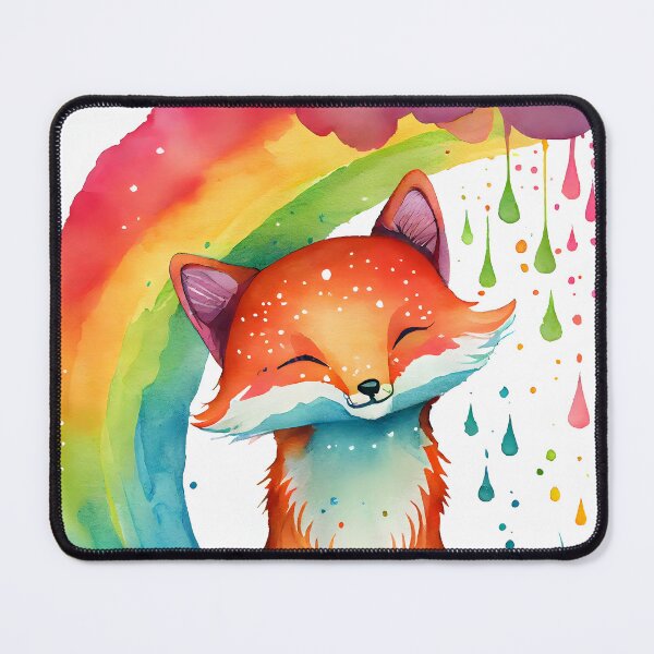 Item preview, Happy Magical Kawaii Cute Rainbow Fox Bright Colors designed and sold by ClairesPatterns.