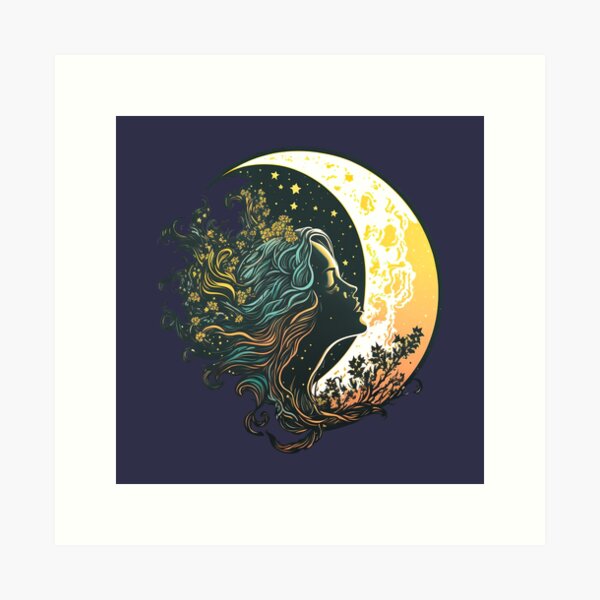 「MOON.」CLARITY ART moody-celestial-full-moon-wall