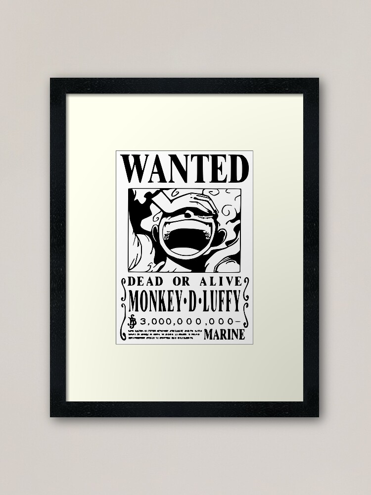 One Piece Wanted Poster Print  Luffy Wanted Poster One Piece