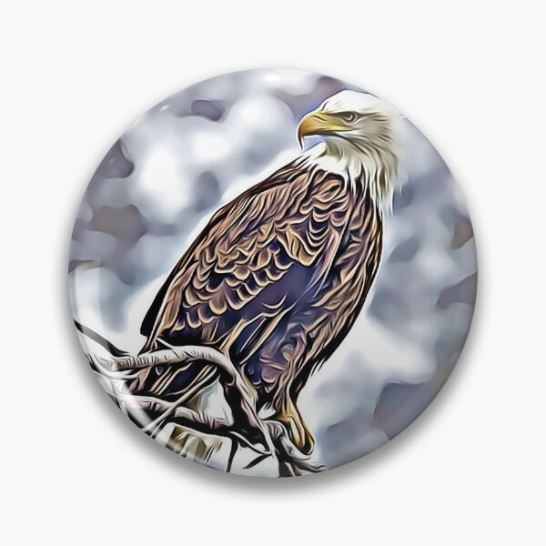 Item preview, Águila calva en una pintura de paisaje de escena de invierno de rama de árbol designed and sold by UnlockingDesign.