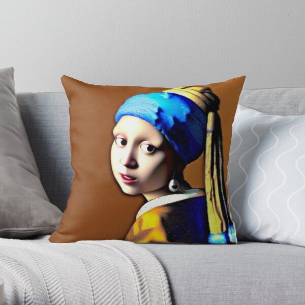 Girl with a Pearl Earring #GirlwithaPearlEarring #Girl #Pearl #Earring  Throw Pillow