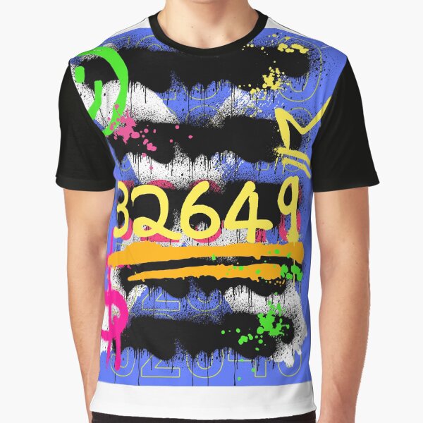 Vista previa del artículo con la obra «Bienvenido a 32649 con diseño de grafiti en spray y fondo azul.», diseñado y vendido por Zxfca32649.