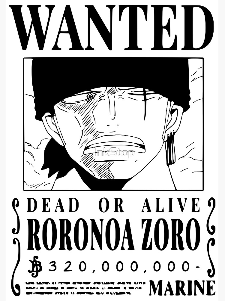 Poster Wanted One Piece - Roronoa Zoro