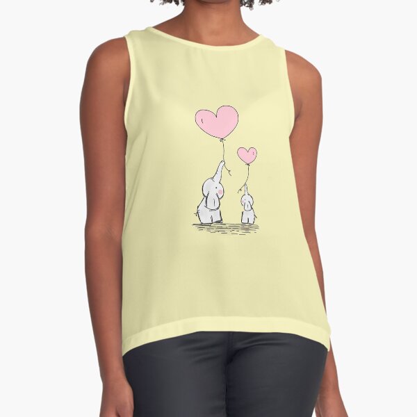 Item preview, Elephant Mom and junior holding balloons designed and sold by Jey-Blue.