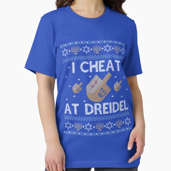 Item preview, Ugly Hanukkah Sweater, I Cheat at Dreidel, Jewish shirt designed and sold by taraJcreative.