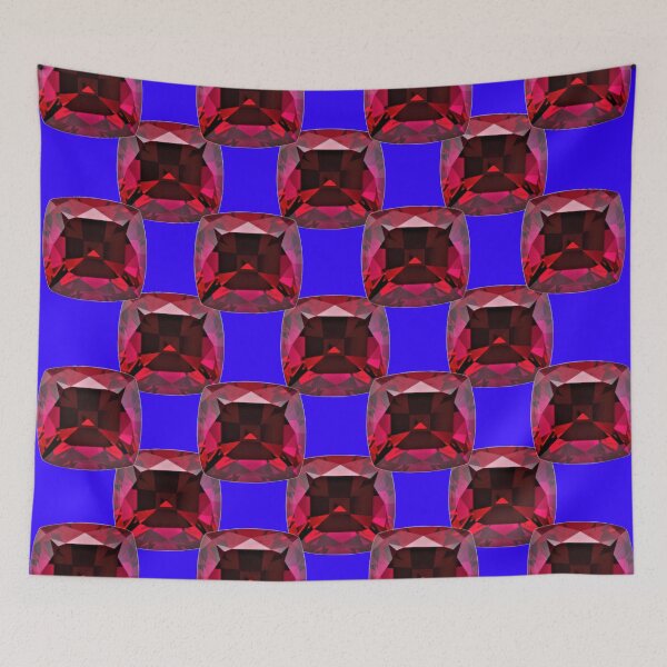 Item preview, RED GARNET GEMS JANUARY BIRTHSTONES BLUE  ART designed and sold by sharlesart.