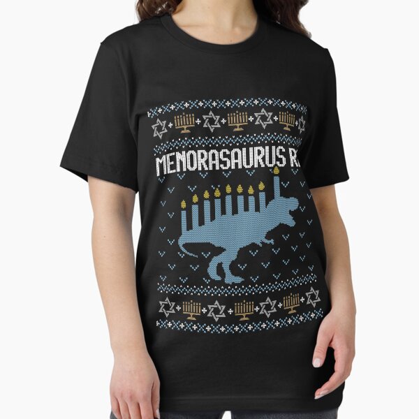 Item preview, Ugly Hanukkah Sweater, Trex, Jewish Dinosaur shirt designed and sold by taraJcreative.
