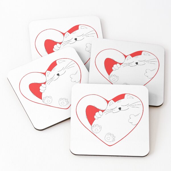 Item preview, A white kitten in a heart. Valentine's Day    designed and sold by Tasha-design.