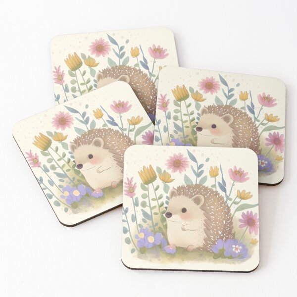 Item preview, Cute Hedgehog with flowers designed and sold by istoriadesign.