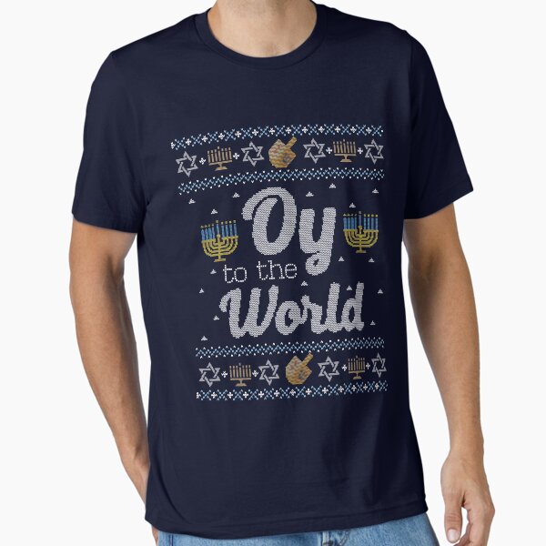 Item preview, Ugly Hanukkah Sweater, Oy to the World, Funny Jewish shirt designed and sold by taraJcreative.