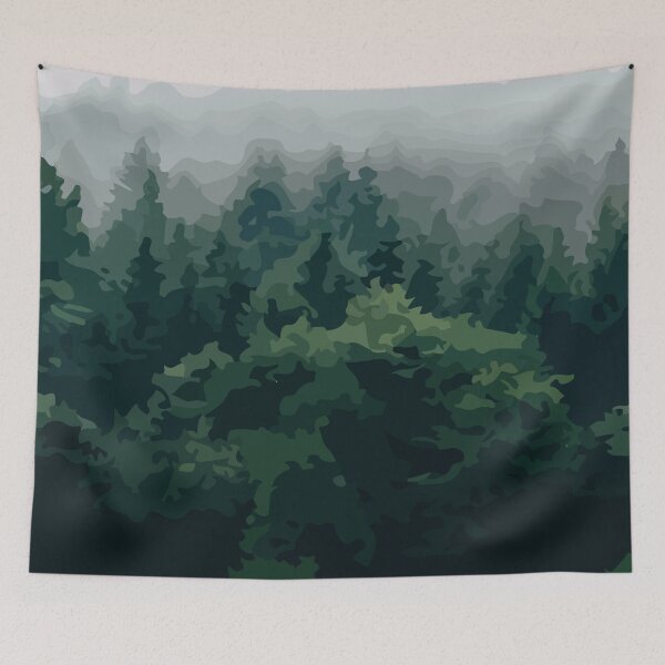 Artikelvorschau, Abstrakte Illustration: - Abstrakte Waldwandkunst - Abstrakte Waldkunstdrucke entworfen und verkauft von typoinspired.