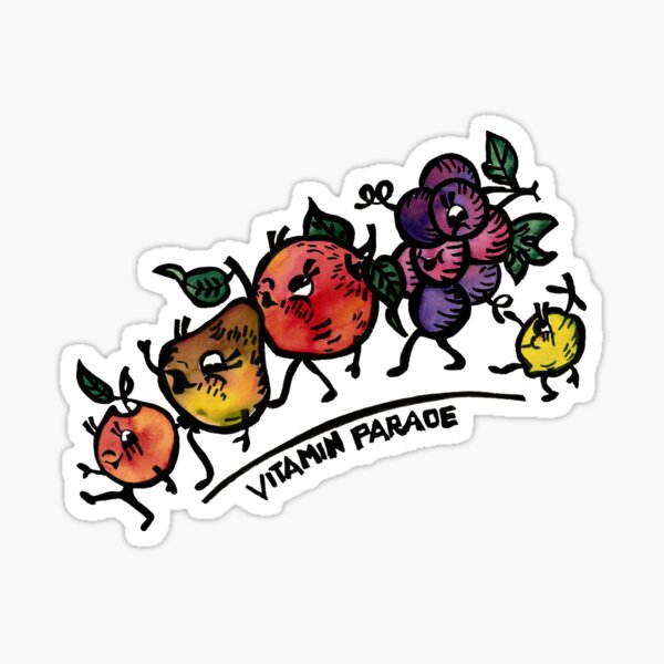 Item preview, Vitamin Parade 2 designed and sold by The kitschy Citrus.