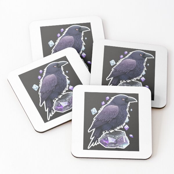 Item preview, Raven with Crystals, Sticker designed and sold by SkullandKitten.