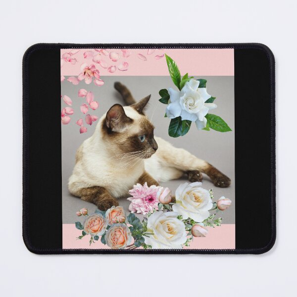 Item preview, Beautiful Siamese Cat With Flowers Breed Lover Design designed and sold by EarthArtDesigns.