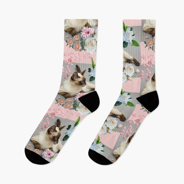 Item preview, Beautiful Siamese Cat With Flowers Breed Lover Design designed and sold by EarthArtDesigns.