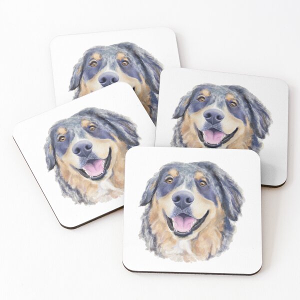 Item preview, Bernese Berner Aussie, Bernese Mountain Australian Shepherd Mix Dog Watercolor Illustration designed and sold by MariaWorkman.