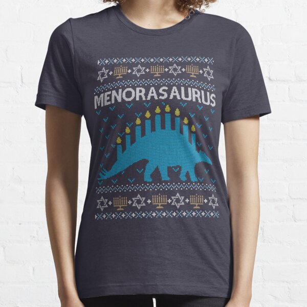 Ugly Hanukkah Sweater, Menorasaurus, Jewish dinosaur shirt Essential T-Shirt