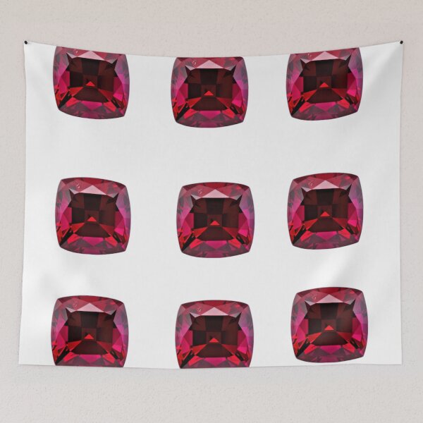 Item preview, JANUARY RED GARNET GEMS BIRTHSTONE PATTERN WHITE ART designed and sold by sharlesart.