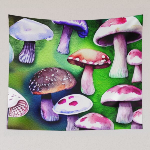 Item preview, Watercolor Mushroom Pattern designed and sold by SquishStitches.