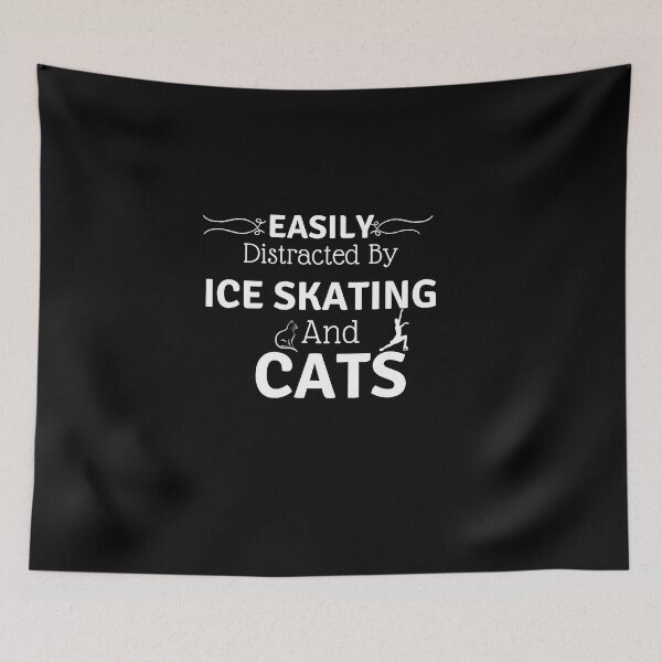 Item preview, Easily Distracted By Ice Skating And Cats Funny Ice Skater designed and sold by FirnandArt.