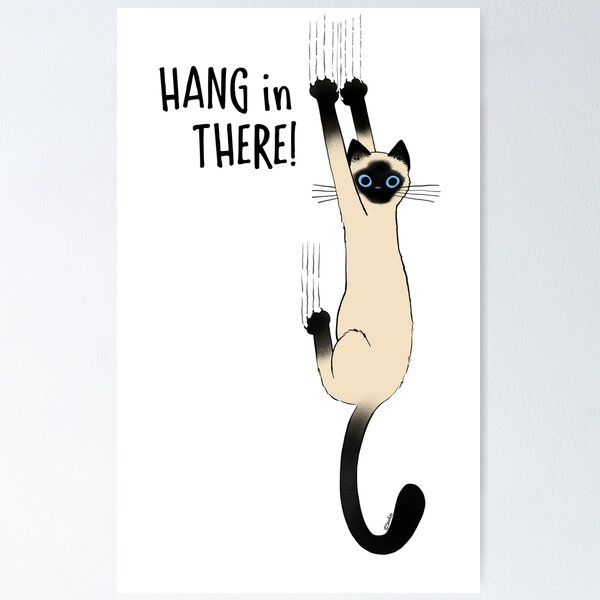 Item preview, Siamese Cat Hang in There! Funny Cat Hanging On With Claws designed and sold by Jenn Inashvili.