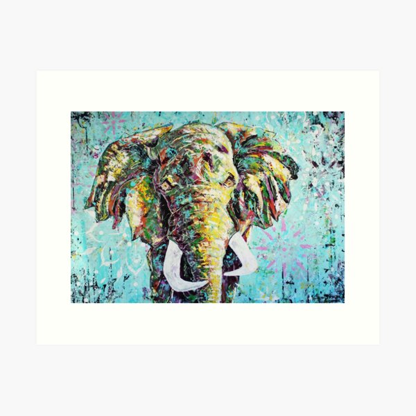 Elephant Animal painting Abstract art Contemporary art Art Print