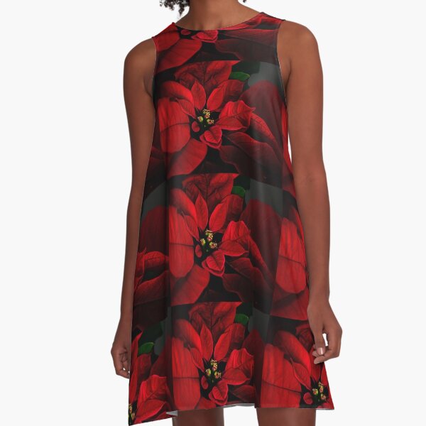Poinsettia A-Line Dress
