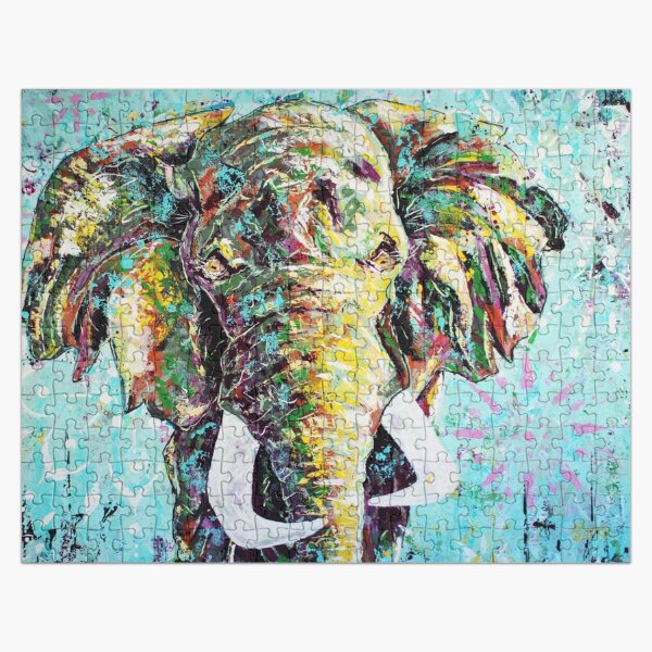 Eléphant Peinture animale Art abstrait Art contemporain Puzzle