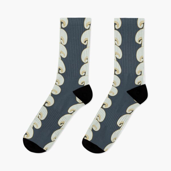 Item preview, Button mushroom stripe in dark blue grey and beage designed and sold by MILLDESIGN.